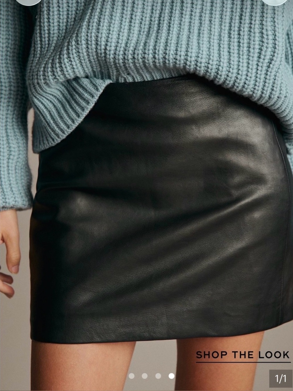 Sezane Black Leather Pencil Skirt